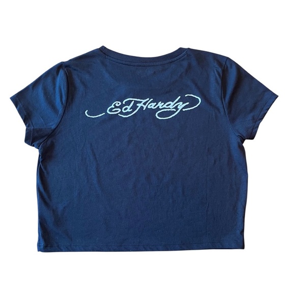 Ed Hardy RETRO TIGER CROPPED BABY TEE Size XL - Picture 4 of 8